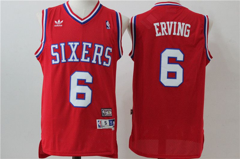 Men Philadelphia 76ers #6 Erving Red Adidas NBA Jersey->philadelphia 76ers->NBA Jersey